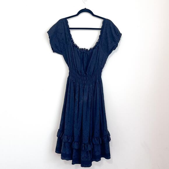 Milkmaid Whimsigoth Victorian Dark Romantic Dress Size M Black Ren Faire Ruffle - Picture 6 of 16